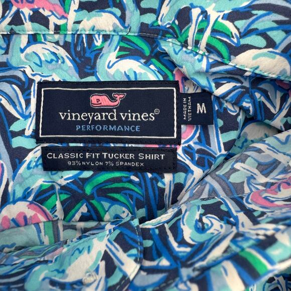 Vineyard Vines Performance Classic Tucker Hawaiian Shirt Stretch-Men's Medium - Picture 3 of 5